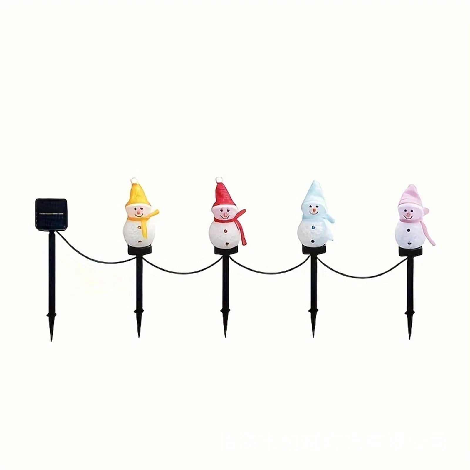 Cadorn Outdoor Waterproof Solar Snowman Lawn Lights with 4 In-Ground Stakes, Solar Powered Garden Decor for Yard