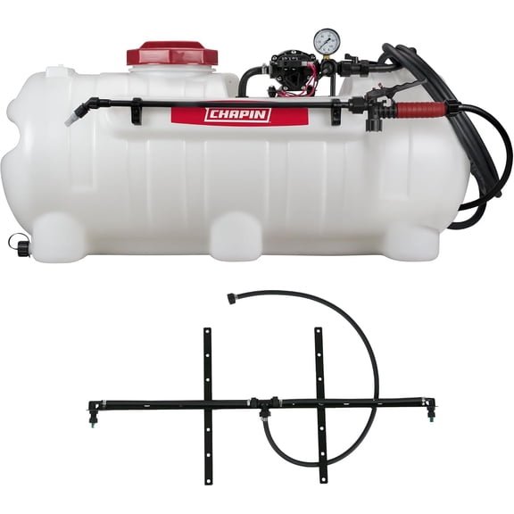 Chapin 97214: 25-Gallon 2.5GPM/12V EZ Mount Deluxe Multi-Purpose ATV/UTV Tank Sprayer for Lawn & Garden, Farm & Acreage, Fertilizers, Weed Control, with 2-Nozzle Spray Boom Attachment