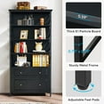 thumbnail image 4 of Black 2 Drawer File Cabinet with Bookshelf Tall Vertical Filling Cabinet for Letter/Legal/A4 Size File, 4 of 6