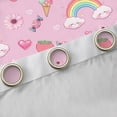 thumbnail image 4 of Homewish Cute Watercolor Rainbow Blackout Curtains Set of 2 (52x84 Each),Sweet Starwberry Ice Cream Window Curtains,Pink Kawaii Daisy Curtains and Drapes For Princess,Ultra Soft Home Decor, 4 of 6