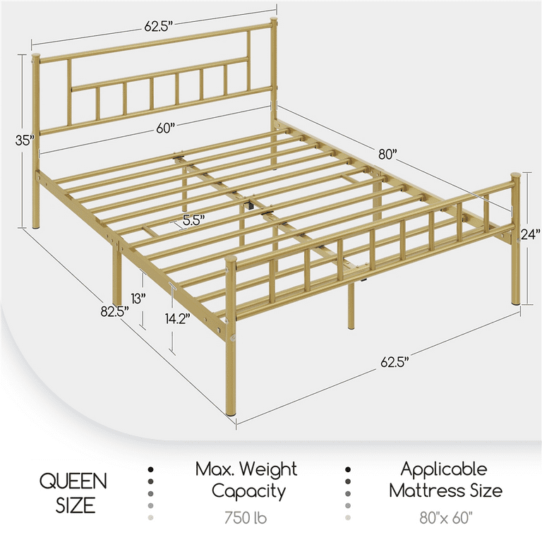 yorkoanagoページ Amazon.com: ZIYOO Metal King Size Bed Frame with Vintage