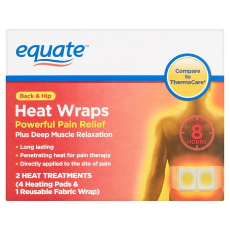 Equate Back & Hip Heat Wraps, 2 Ct