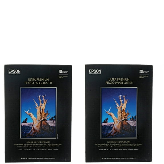 Epson S041405 Ultra Premium 8.5" x 11" Photo Paper Luster 2-Pack