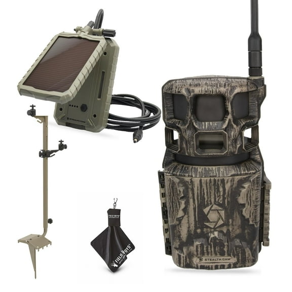 Stealth Cam Revolver Pro 2.0 360 Cellular Camera 40MP, 1-6 Zone On-Demand and Live View, 0.4 Sec Trigger, Built in Memory, HD Photo and Video Includes Solar Panel, Tripod, & Cleaning Cloth 1PK