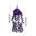thumbnail image 3 of JeashCHAT Artificial Hanging Flowers Fake Hanging Plants Violet Vines Silk Orchid Spring Summer Floral Bouquets with Green Leaves for Wedding Porch Indoor Outdoor Garden Patio Decor, 3 of 7