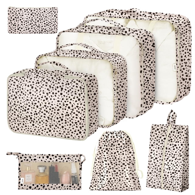 Juego de cubos de embalaje hatisan de 8 piezas para maletas Leopard
