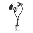 thumbnail image 1 of Microphone and Smartphone Stand Desk Holder with Clamp Windscreen for Live Stream/Online Course/Karaoke, 1 of 6