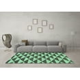 thumbnail image 3 of Ahgly Company Indoor Rectangle Abstract Turquoise Blue Modern Area Rugs, 2' x 4', 3 of 4