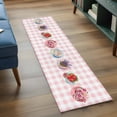 thumbnail image 4 of Spring Flowers Runner Rugs 2x6 ft Daisy Roses Purple Lavender Strawberries Pink Plaid Washable Hallway Rugs Non-Slip Floor Mats Absorbent Carpet Bedside Runners for Bedroom Kitchen Bathroom Laundry, 4 of 9