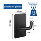 thumbnail image 4 of 8 Piezas Ganchos Para Baño Ganchos Adhesivos De Pared De Acero Inoxidable Lab.G, Negro y Plata, 4 of 5