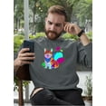 thumbnail image 2 of Colorful Corgi Bandana Portrait Sweatshirt Men -Image by Shutterstock, Male 4X-Large, 2 of 4