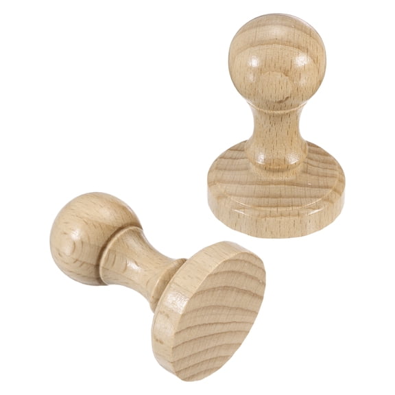 Uxcell 40mm Wooden Stamp Round Handle, 2 Pcs Wooden Stamp Mounts Wood Blank Seal Stamps Beech Wood for DIY Stamp Making Crafting Scrapbooking Card Diary, Wood Color