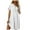White, variant on Womens 2024 Casual Dress Smocked Crewneck Button Up Long Sleeve Empire Waist A-Line Mini Dress