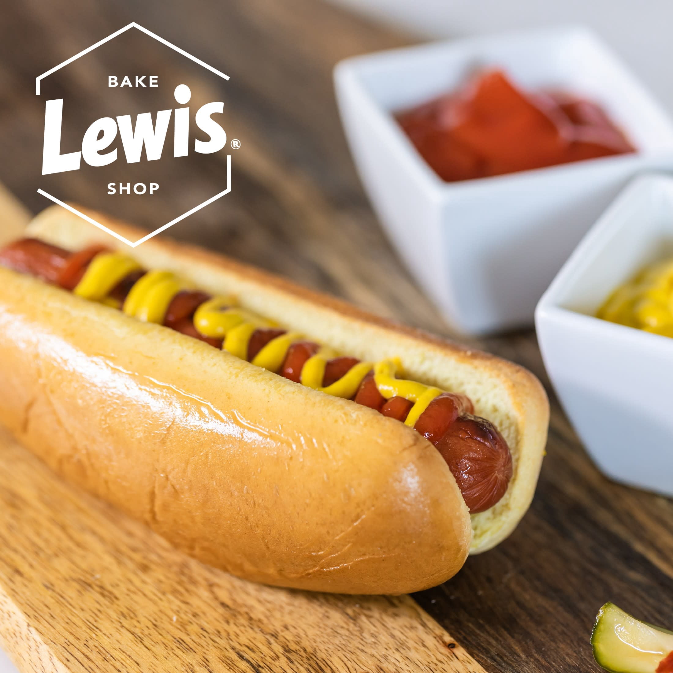 Lewis Bake Shop White Half Pack Hot Dog Buns, 7.5 oz, 4 Count