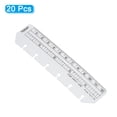 thumbnail image 3 of Uxcell 5.3"x1.4" Bookmark Ruler Snap-in Ruler Measuring Tools for A7 Size 6-Hole Binder Notebook Clear 20 Pack, 3 of 5