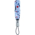 thumbnail image 3 of totes Automatic Eco Open Close Water-Resistant Travel Folding Umbrella-8411-U17 (Blue Large Raindrops), 3 of 4