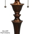 thumbnail image 6 of Regency Hill Brooke Rustic Vintage Retro Floor Lamp Standing 60" Tall Rich Bronze Copper Burlap Bell Shade for Living Room Bedroom Office House Home, 6 of 8