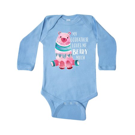 

Inktastic My Godfather Loves Me Beary Much with Cute Bear Gift Baby Boy or Baby Girl Long Sleeve Bodysuit