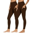 thumbnail image 2 of Gpaecead 2PCS Women's Activewear: Leggings for Women with Pockets - Ideal for Workout, Running, and Yoga Athletic Pants 2XL Brown, 2 of 7