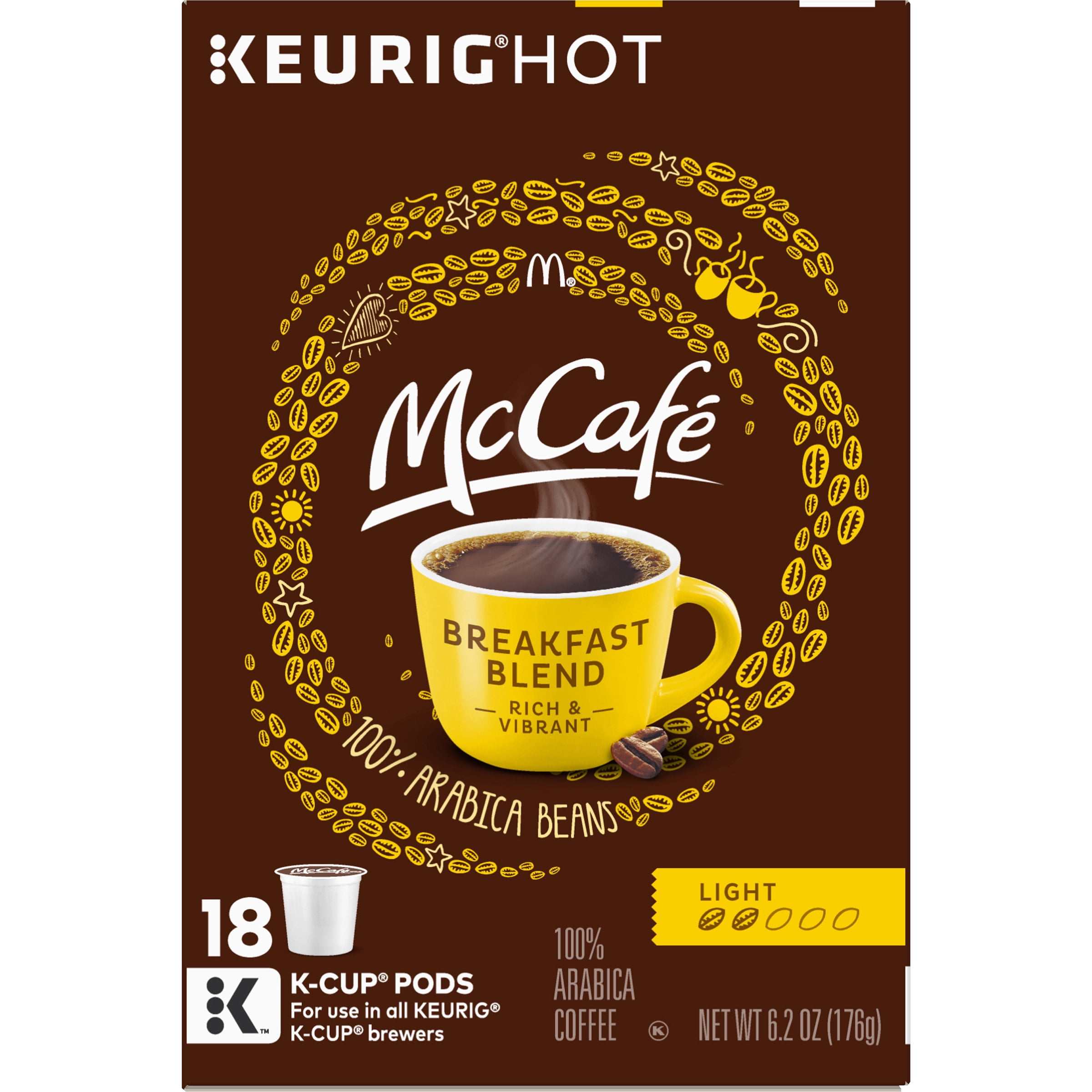 McCafe Breakfast Blend Coffee K-Cup Pods, 18 count