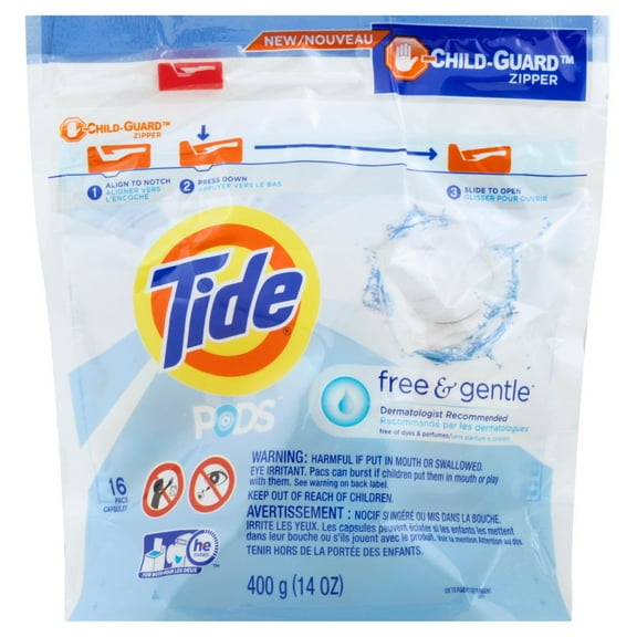 Tide PODS HE Free & Gentle Laundry Detergent Pacs - 16 ct- Pack of 2