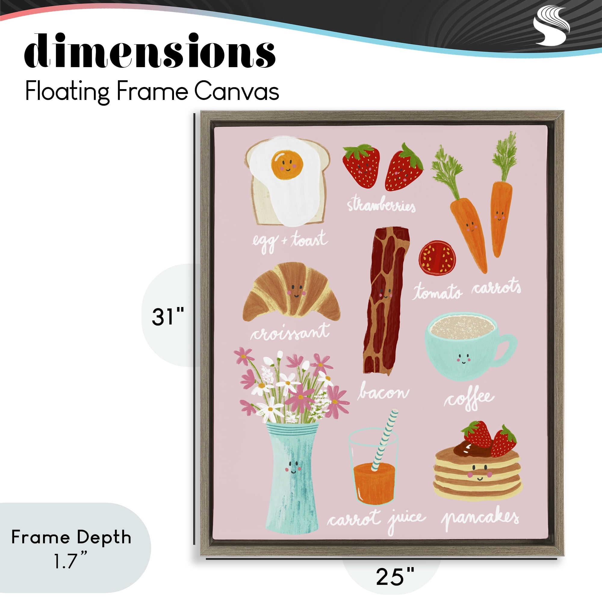 Stupell Industries Lush Summer Breakfast Brown Framed Floater Canvas Wall Art, design by Metka Hiti