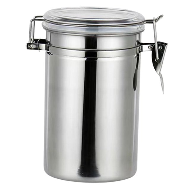 tamizeot Coffee Bean Storage Household Coffee Bean Storage Sealed Tank for Candy Nuts 1400mL Silver 1100ml