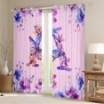 thumbnail image 2 of Manfei Letter A Monogrammed Blackout Curtains,Watercolor Rustic Flowers Curtains Pack of 2 (38x45 Each),Cute Butterflies Window Curtains For Girls,Microfiber Room Decorative, 2 of 6