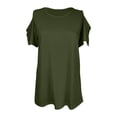 thumbnail image 4 of Shirts For Women Sevevn Women's Short Sleeve Casual Summer Off Shoulder Tops Loose Blouse T-Shirt, 4 of 6