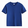 thumbnail image 4 of Ccpelsie Boys Shirt Short Sleeve T-Shirt Crew Neck Casual Basic Summer Tee Tops for Kids Teen(Blue,7-8 Years), 4 of 8