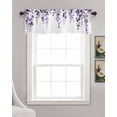 thumbnail image 3 of Purple Eucalyptus Leaves Kitchen Valances for Windows Farmhouse Linen Window Valance Curtain for Living Room Window Treatment Watercolor Summer Botanical Valance Rod Pocket Topper Drape, 54 x 18 Inch, 3 of 6