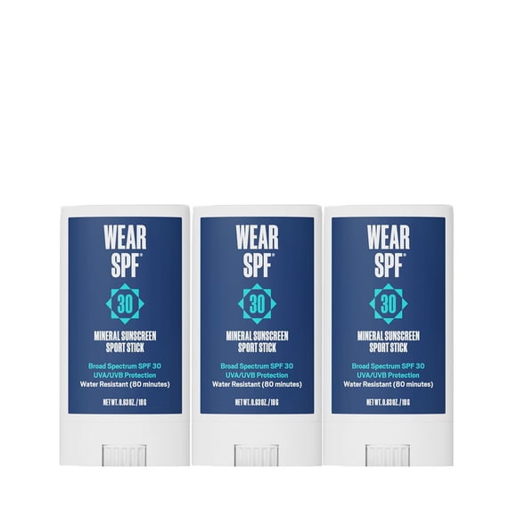 Barra deportiva con protector solar mineral, resistente al agua, fácil de aplicar, SPF 30, 0,63 oz