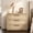 Light Oak, variant on Vintagearth 30"W Nightstand, Curved FSC-certified 1.18" Thick Bedside Table, Mid‑Century End Table for Bedroom Living Room, 3 Drawers, Light Oak