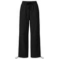 thumbnail image 4 of Drawstring Wide Leg Pants for Women Ghalytn Elastic Waist Sweatpants - Adjustable Hem Casual Jogger Trousers, 4 of 5