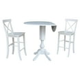 thumbnail image 5 of 42 In Round Pedestal Bar Height Table with 2 Bar Height Stools, 5 of 7