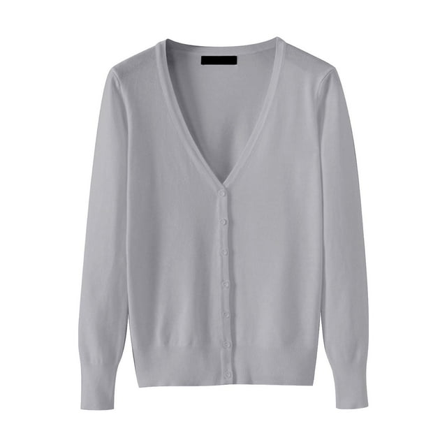 Women's Lightweight V Neck Cardigan Sweater (Available In Plus Size)