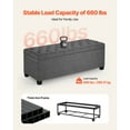 thumbnail image 5 of KFFKFF Upholstered Storage Ottoman Bench with Button-Tufted Design, Flip-Top Chest with Side Pockets, Metal Frame, and Linen Fabric for Bedroom, Living Room, Entryway, or Office, Grey, 5 of 8