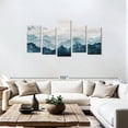 thumbnail image 3 of Elephant Stock Japanese Mountain Landscape Abstract Wall Art - Horizontal Multi Panel Canvas - Living Room Wall Decor - Abstract Multi Panel - Blue And White Decor - 74" x 37", 3 of 8