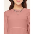 thumbnail image 5 of Moomaya Boat Neck Bodycon Solid Georgette Dress - Women's Stylish Bodycon Dress, 5 of 9