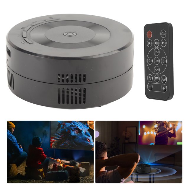 Mini Projecteur Vidéo, Fonction de Mirroring Filaire Haut-Parleur Son Clair Mini Projecteur LED pour Usage Domestique