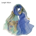 thumbnail image 4 of Visland Lady Scarf Floral Print Sunscreen See-through Ultra-thin Soft Fabric Neck Wrap Accessory, 4 of 7