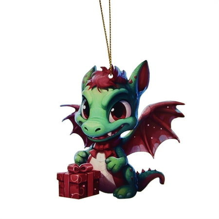 

Xinwennn Christmas Acrylic Pendant Decoration A Dinosaur Pendant Holding Presents Makes The Pendant Gift For A Festive Pendant Hanging Chandelier