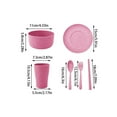 thumbnail image 3 of Tableware Set, Staron 2026 Eco-Friendly 6-Piece Portable Dining Kit, Heat-Resistant Stackable Bowl Cup Spoon Fork Chopsticks for Home Travel, Pink, 3 of 6