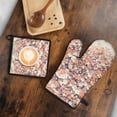 thumbnail image 5 of Pioneer Flower Kitchen Oven Mitt and Pot Holder Sets 2 Pcs for Baking, Cooking and Grilling, Heat Resistant Up To 392 °F, 5 of 7