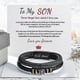 thumbnail image 1 of To My Son Love You Forever Bracelet, Braided Leather Bracelet For Men, Stainless Steel Personalized Engraved Bracelet, 1 of 5