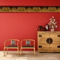 thumbnail image 4 of Trimz Golden Pagoda Oriental Chinoiserie Wallpaper Border, Pre-pasted, 15' L x 10.25"W, 4 of 4