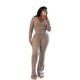 thumbnail image 5 of GILIGEGE Two Piece Sets for Women Women's 2 Piece Outfits Fall Long Sleeve Zipper Hoodie Jacket and Flared Leggings Workout Sets Sweatsuit Grey M, 5 of 9