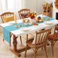 thumbnail image 4 of Table Runner 108 Inches Long, Pure Color Decorative Table Runner for Party Wedding Home Decor, Contemporary Simple Linen Texture Turquoise Dresser Scarves for Bedroom Kitchen Tables Decor 13x108 Inch, 4 of 9