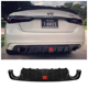 thumbnail image 2 of Para Infiniti Q50 Q50S Q50L 2014-2022, parachoques trasero ABS negro de alta calidad, difusor, alerón, cubierta de escape (con luz LED), 2 of 5