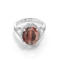 thumbnail image 2 of Gem Stone King 4.82 Ct Oval Red Tiger Eye 925 Sterling Silver Ring, 2 of 5